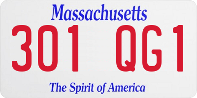MA license plate 301QG1