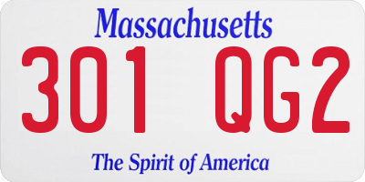 MA license plate 301QG2