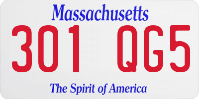 MA license plate 301QG5