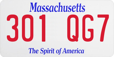 MA license plate 301QG7