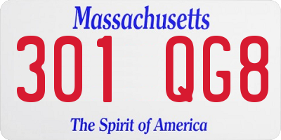 MA license plate 301QG8