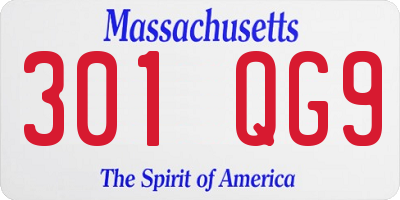 MA license plate 301QG9