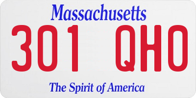 MA license plate 301QH0