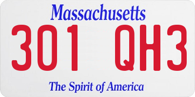MA license plate 301QH3