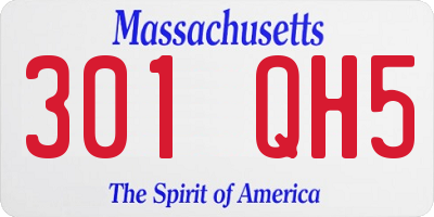 MA license plate 301QH5