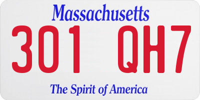 MA license plate 301QH7