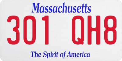 MA license plate 301QH8