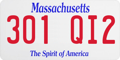 MA license plate 301QI2
