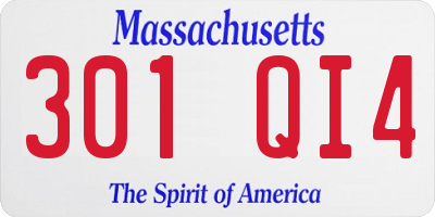 MA license plate 301QI4