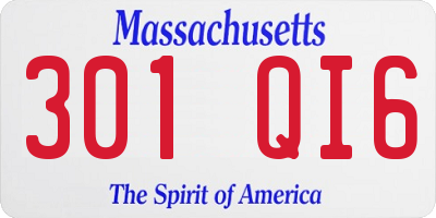 MA license plate 301QI6