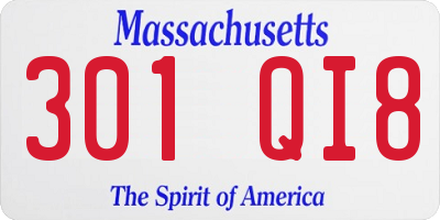 MA license plate 301QI8