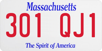 MA license plate 301QJ1
