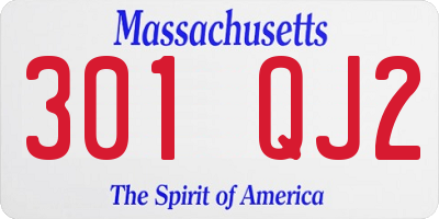 MA license plate 301QJ2