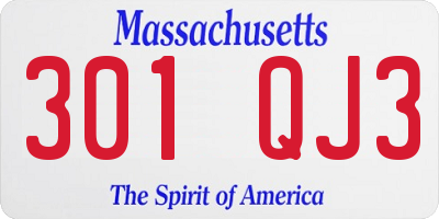 MA license plate 301QJ3