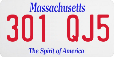 MA license plate 301QJ5