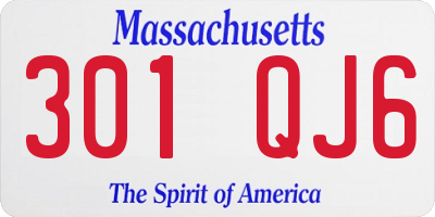 MA license plate 301QJ6