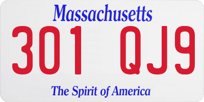 MA license plate 301QJ9