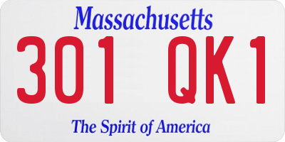 MA license plate 301QK1