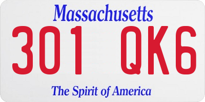 MA license plate 301QK6