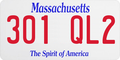 MA license plate 301QL2