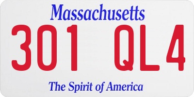 MA license plate 301QL4