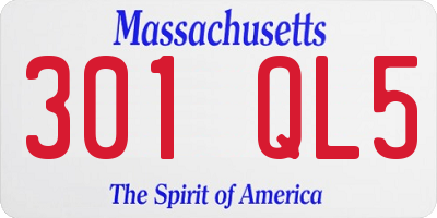 MA license plate 301QL5