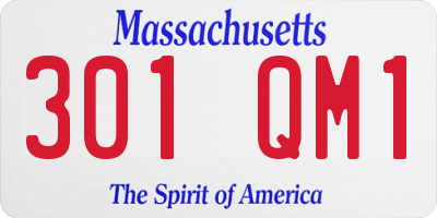 MA license plate 301QM1