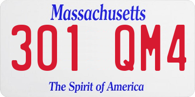MA license plate 301QM4