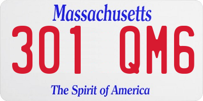 MA license plate 301QM6