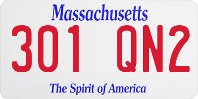 MA license plate 301QN2