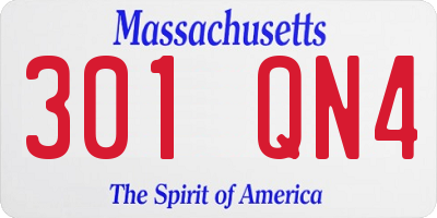 MA license plate 301QN4