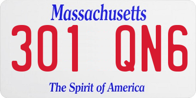 MA license plate 301QN6