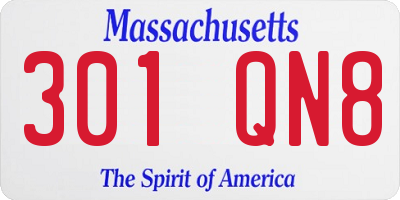 MA license plate 301QN8