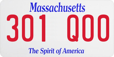 MA license plate 301QO0
