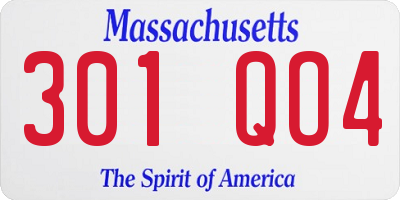 MA license plate 301QO4