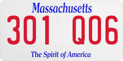 MA license plate 301QO6