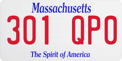 MA license plate 301QP0
