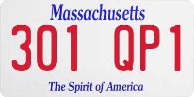 MA license plate 301QP1