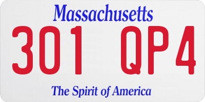 MA license plate 301QP4