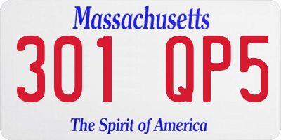 MA license plate 301QP5