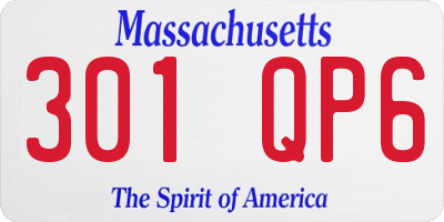 MA license plate 301QP6