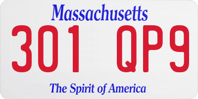 MA license plate 301QP9