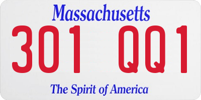 MA license plate 301QQ1