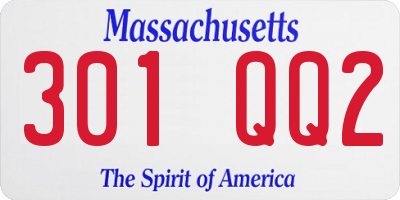 MA license plate 301QQ2