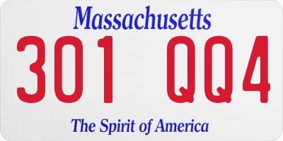 MA license plate 301QQ4