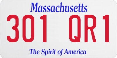 MA license plate 301QR1