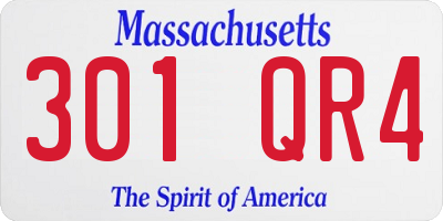 MA license plate 301QR4