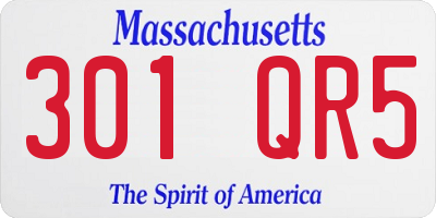 MA license plate 301QR5