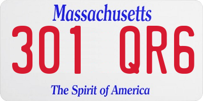 MA license plate 301QR6