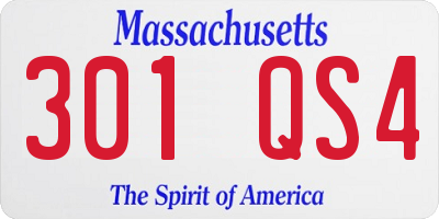 MA license plate 301QS4